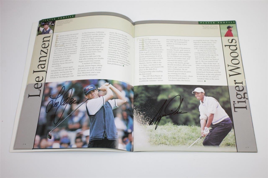 Tiger Woods & 3-1998 Major Champs, Signed 'The PGA Grand Slam of Golf' Magazine JSA ALOA