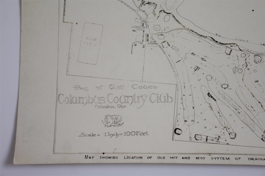 Early 1930's Columbus Country Club of Ohio Irrigation Plan Photo - Wendell Miller Collection
