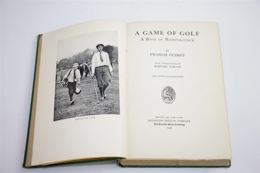 1932 'A Game of Golf' Book by Francis Ouimet - Charles Price Collection