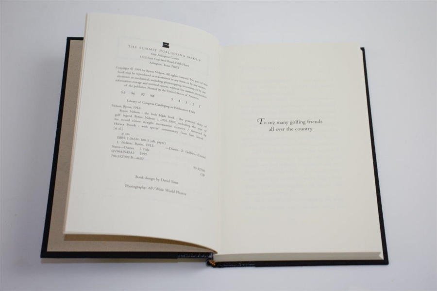 Byron Nelson Signed 'The Little Black Book' with Slip Case JSA ALOA