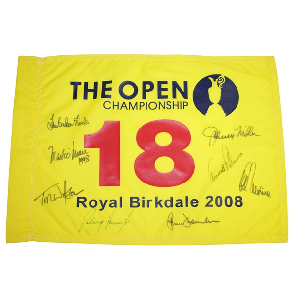 Signed By A.Palmer, T.Watson, P.Thomson & Five Other Open Champs Who Won at Royal Birkdale Flag JSA ALOA