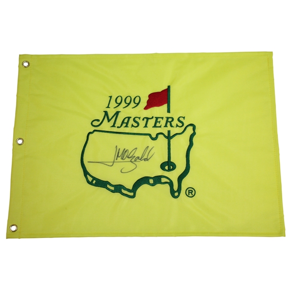 Jose Maria Olazabal Signed 1999 Masters Tournament Embroidered Flag JSA ALOA