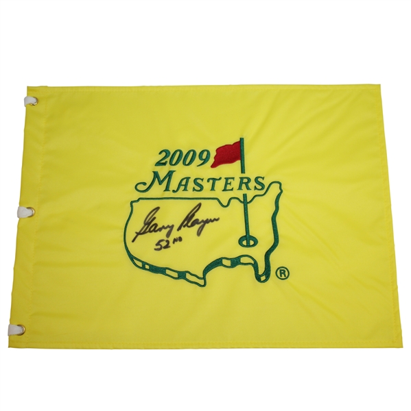 Gary Player Signed 2009 Masters Tournament Embroidered Flag with '52nd' JSA ALOA