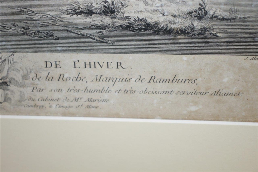 Les Amusements De L'Hiver Dutch Black And White Print - Framed