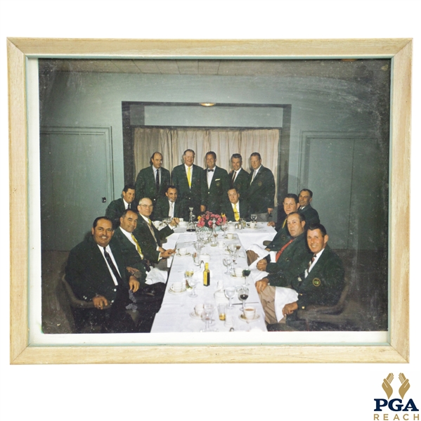 1958 Masters Champions Dinner Photo with Jones, Wood, Smith, others in Green Jackets