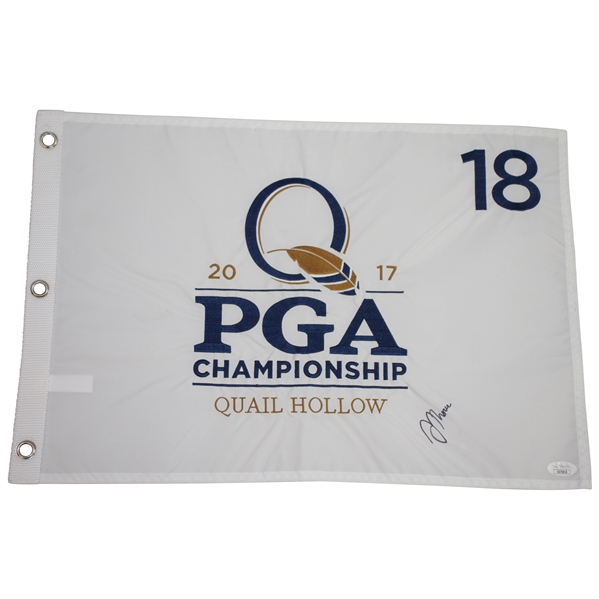 Justin Thomas Signed 2017 PGA Championship at Quail Hollow Embroidered Flag JSA #GG76818