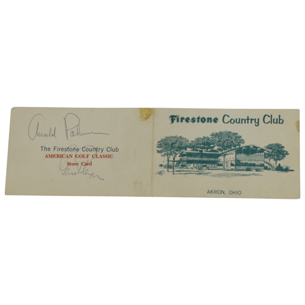 Arnold Palmer & Gary Player Signed Vintage Firestone Country Club Scorecard JSA ALOA
