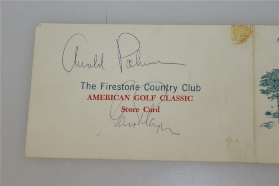 Arnold Palmer & Gary Player Signed Vintage Firestone Country Club Scorecard JSA ALOA