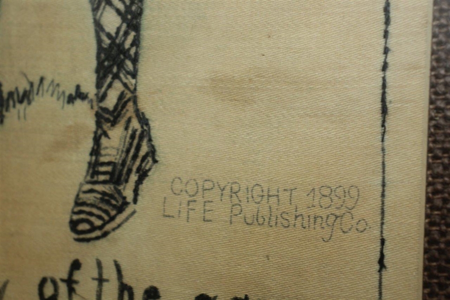 1899 Life Magazine Original Stitched Tapestry Of Golfing Couple