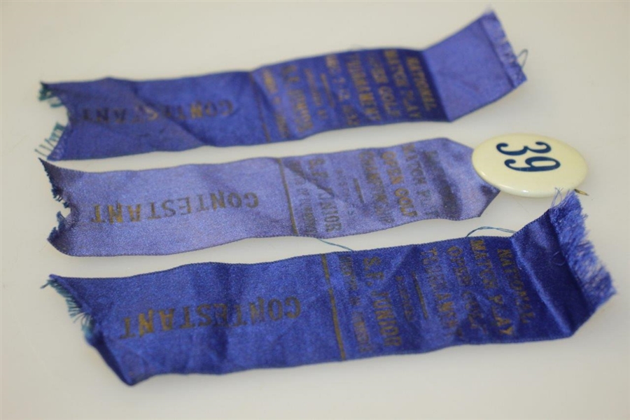 1932 National Match Play Open at The Olympic Club San Francisco Contestant Ribbons
