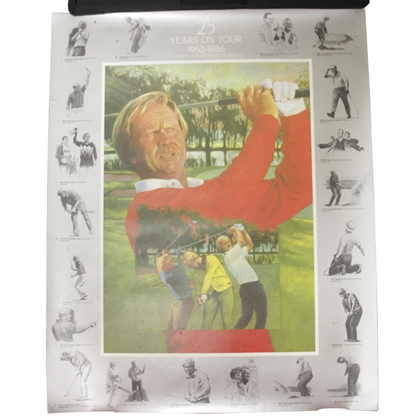 Jack Nicklaus 25 Years on Tour 1962-1986 Poster 20 Major Victories