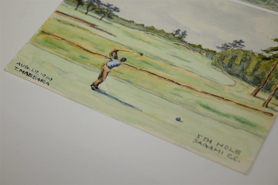 Two Tasuke Maebara Hand Painted Japanese Postcards - Sagami CC & Ibaragi CC