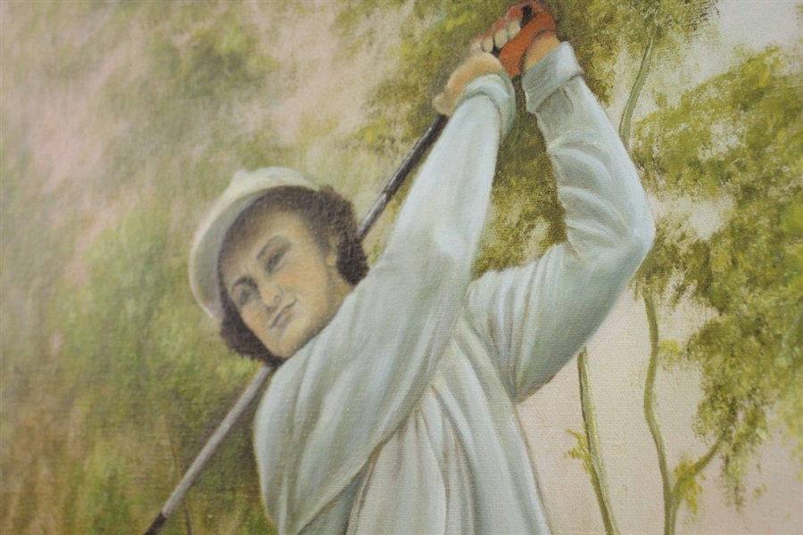 1974 Babe Didrikson Zaharias Oil On Canvas Painting Signed by Artist Betty Magner