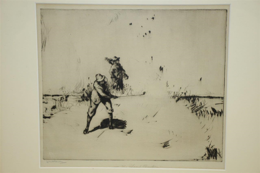Vintage Golf 'The Sand Bunker' Etching Signed in Pencil by Artist John R. Barclay