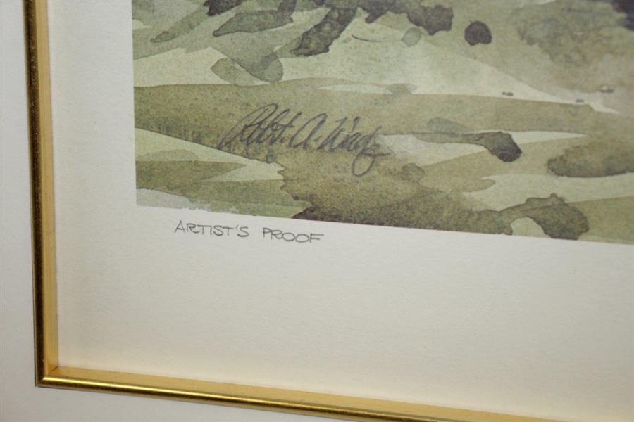 1990 The Caddie Artist's Proof Golf Print Signed by Artist Robert Wade - Gifted to The World Golf Hall Of Fame