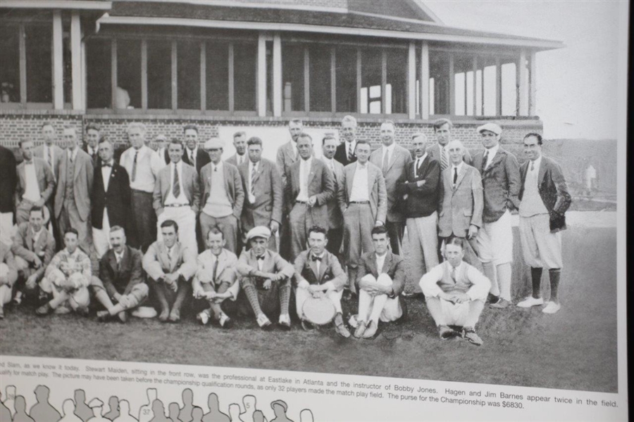 1924 PGA Championship Field Print Featuring Photo of Players, Key, & Results - Framed