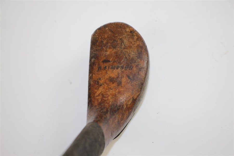 Circa 1900 Robert Simpson Spliced Head Wood Shafted Wood with Shaft Stamp