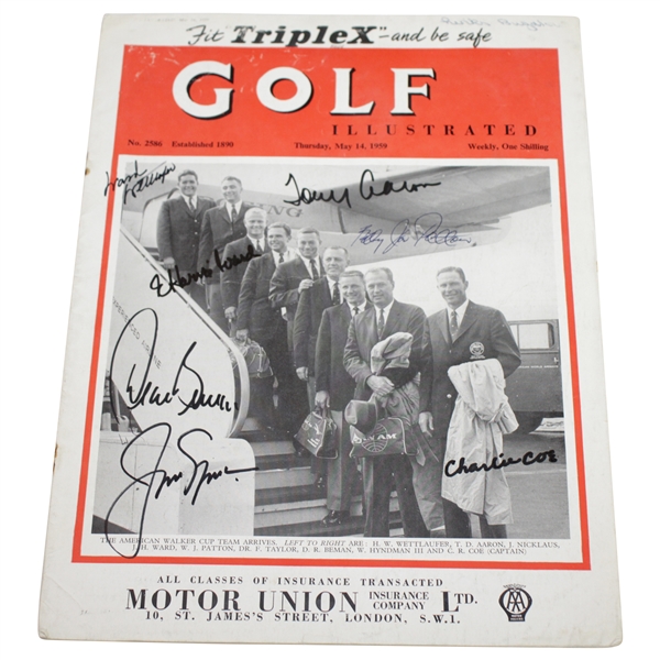 Jack Nicklaus & 1959 Walker Cup Team Signed Golf Illustrated Magazine JSA ALOA