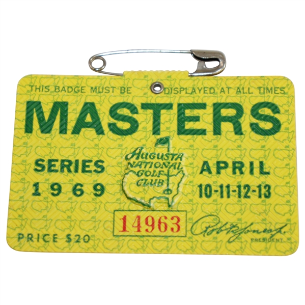 1969 Masters Tournament Series Badge #14963