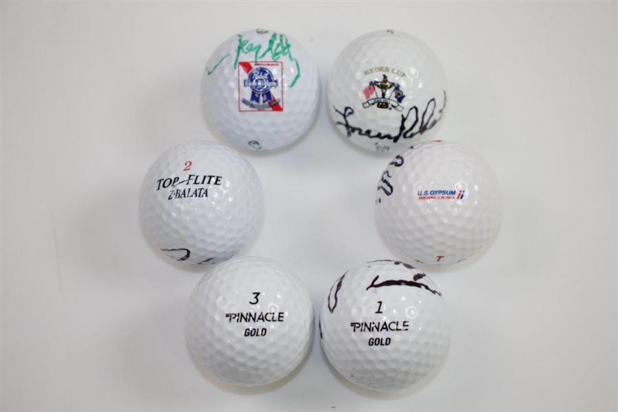 John Cook, Jerry Kelly, Woody Austin, Loren Roberts, Tom Purtzer, & Tommy Armour III Signed Golf Balls JSA ALOA