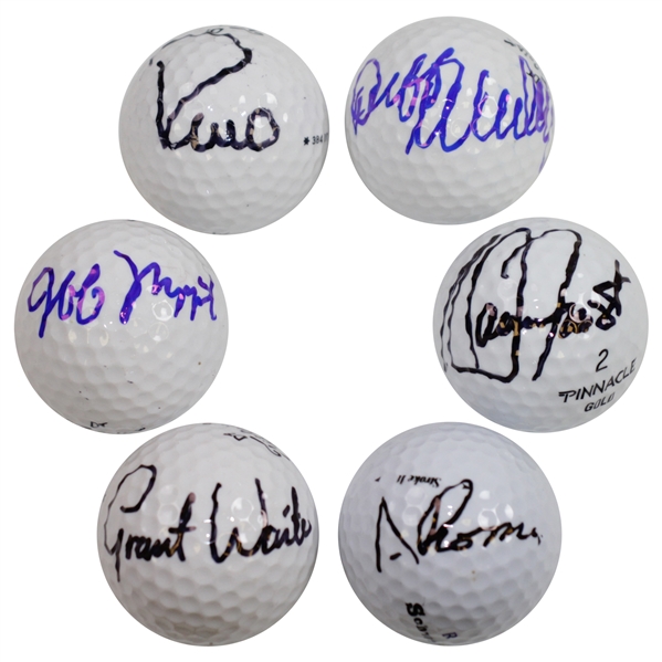 Duffy Waldorf, Jeff Maggert, Rocco Mediate, David Frost, Grant White, & Andreas Romero Signed Golf Balls JSA ALOA