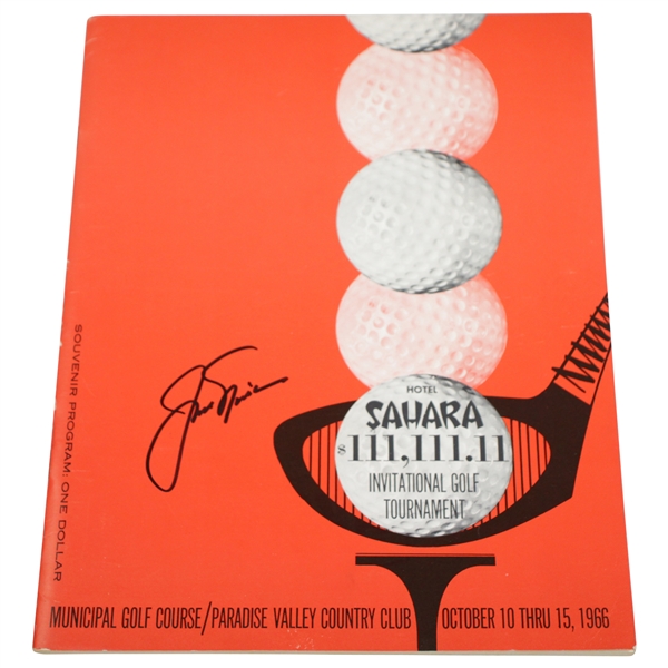 Jack Nicklaus Signed 1966 Sahara Invitational Golf Tournament Official Program JSA ALOA