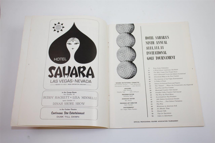 Jack Nicklaus Signed 1966 Sahara Invitational Golf Tournament Official Program JSA ALOA