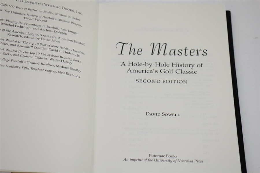'The Masters' by David Sowell & 'Tales From Augusta's Fairways' by Jim Hawkins with Robert Hartman
