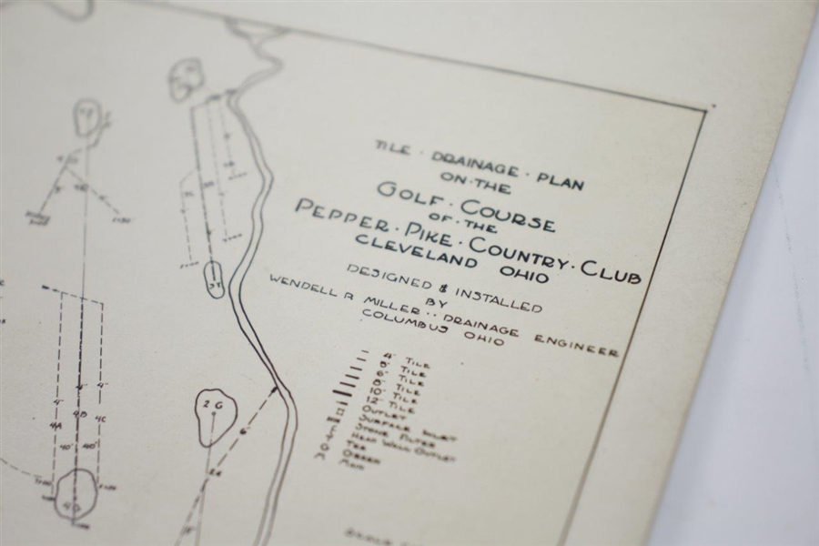 1920's Pepper Pike Country Club of Cleveland, OH. Drainage Plan Photo - Wendell Miller Collection