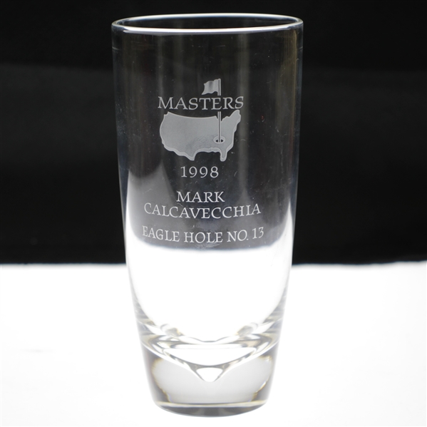 1998 Masters Awarded Eagle Hole #13 Crystal Highball Glass - Mark Calcavecchia Collection