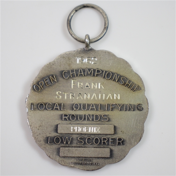  Frank Stranahan's 1962 Sterling US Open Local Qualifying Rounds Low Scorer Medal - Phoenix