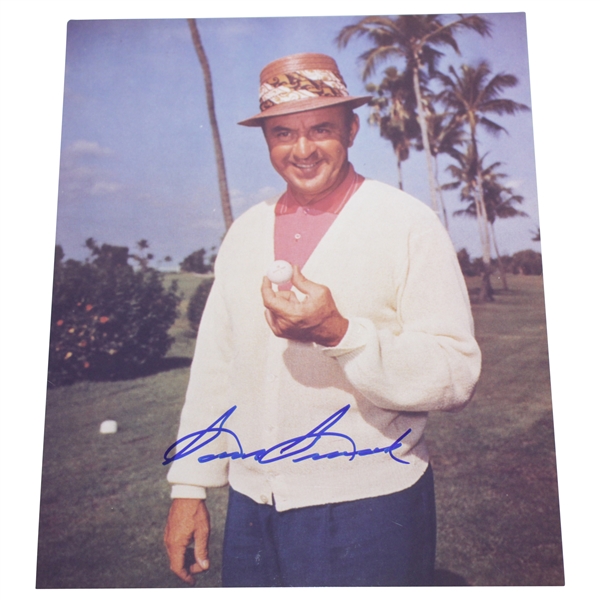 Sam Snead Signed Photo - Holding Golf Ball JSA ALOA