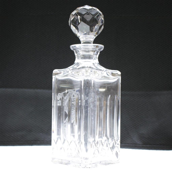 Classic Edinburgh Crystal Liquor Decanter with Etched Pre-Swing Golfer - Includes Glass Stopper