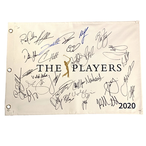 2020 Players Field Signed Flag with Matsuyama - Canceled Mid-Tournament