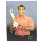 Tiger Woods with Claret Jug Ltd Ed Canvas Print by Bill Waugh #4/25