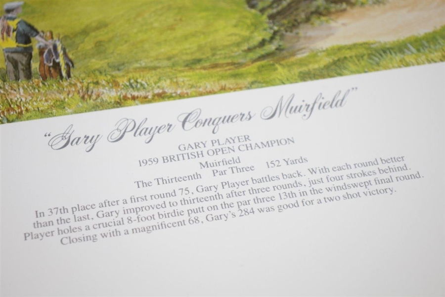 Gary Player Signed 'Player Conquers Muirfield' Ltd Ed Artists Remarque by Artist Bill Waugh JSA ALOA
