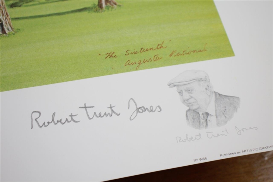 Augusta Hole #16 Redbud Ltd Ed #14 Print w/ Robert Trent Jones Signature by Bill Waugh