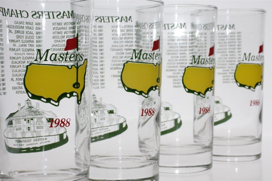 Set of Four 1988 Masters Tournament Commemorative Glasses