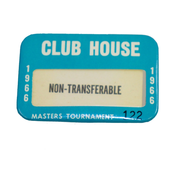 1966 Masters Tournament Club-House Badge #122 - Jack Nicklaus Winner