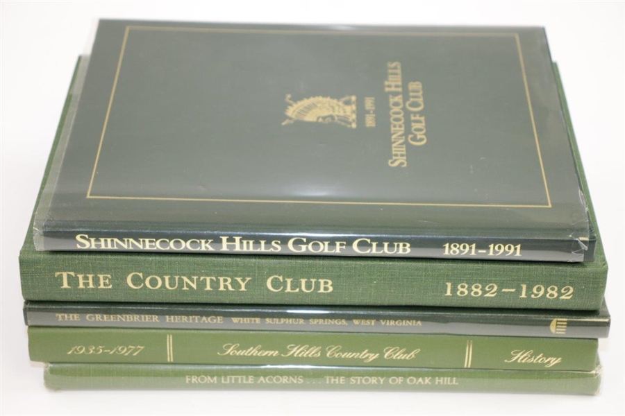 Shinnecock, Southern Hills, Greenbrier, The Country Club, & Oak Hill Club History Books