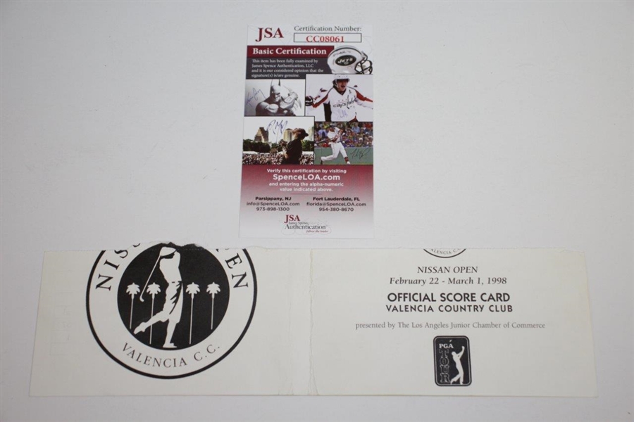 Payne Stewart Signed Personal Used 1998 Nissan Open Scorecard 3/1/98 JSA #CC08061