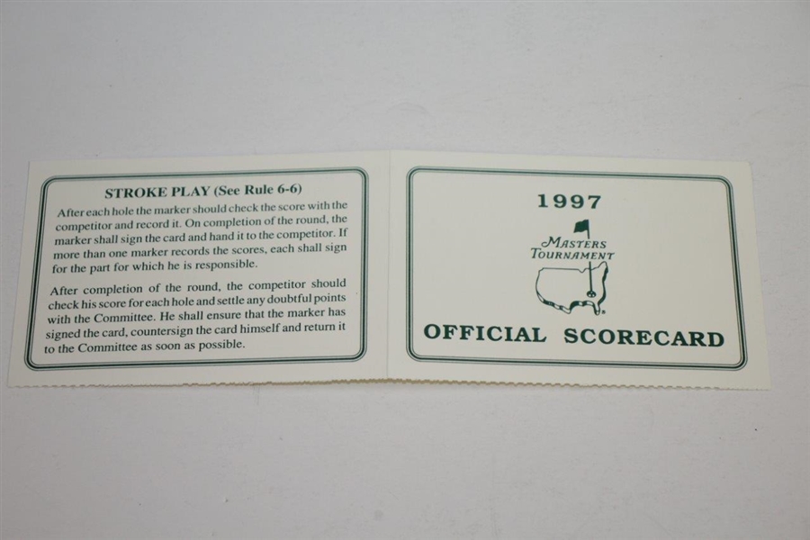 1997 Masters Tournament Official Scorecard