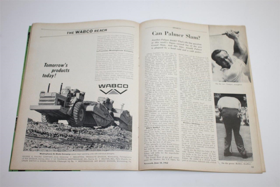 Arnold Palmer Signed June 18, 1962 Newsweek Magazine JSA ALOA