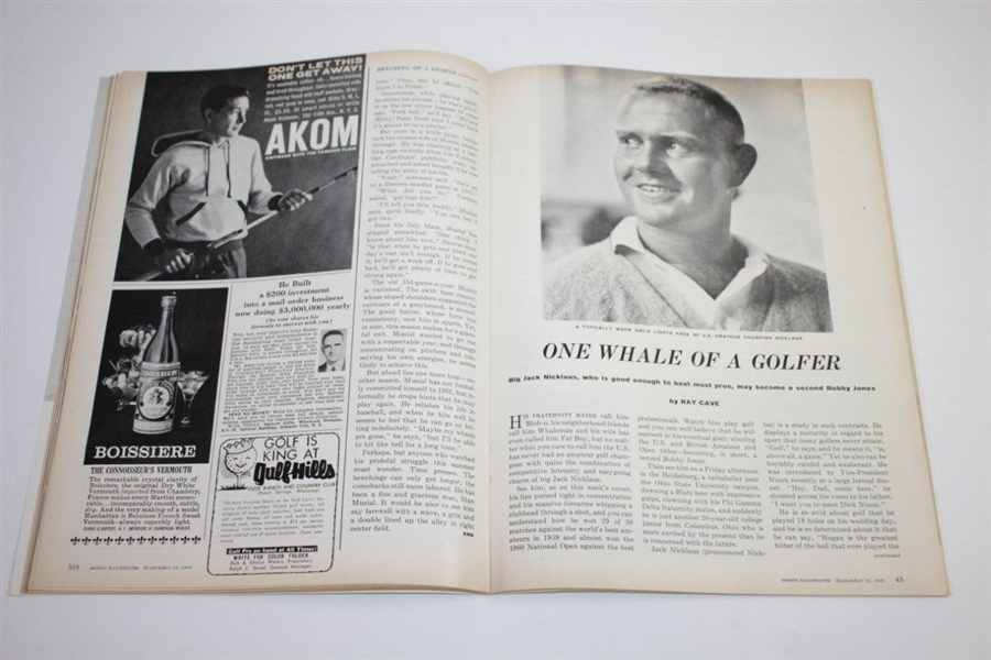 Jack Nicklaus Signed September 12, 1960 Sports Illustrated Magazine JSA ALOA - First of 20 S.I. Covers