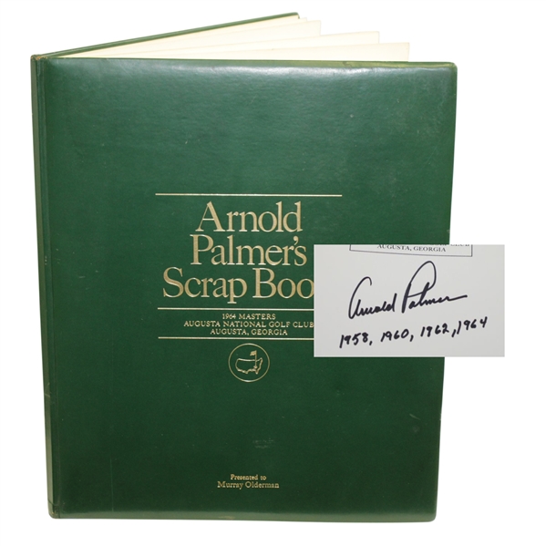 Arnold Palmer signed 1964 Masters Arnold Palmer's Scrapbook with YEARS WON JSA ALOA