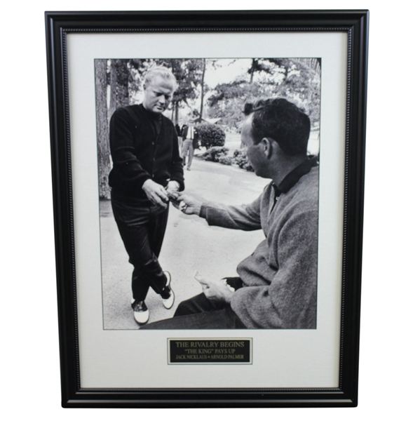 Arnold Palmer & Jack Nicklaus The Rivalry Begins - The King Pays Up Large Framed Photo