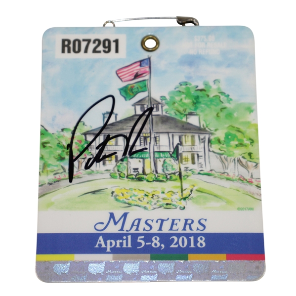 Patrick Reed Signed 2018 Masters Series Badge #R07291 JSA #DD12960