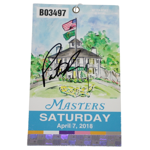 Patrick Reed Signed 2018 Masters Saturday Ticket #B03497 JSA #DD12950