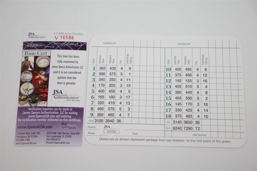 Rory McIlroy Signed Augusta National Golf Club Scorecard JSA #V16586