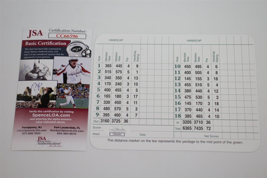 Xander Schauffele Signed Augusta National Golf Club Scorecard JSA #CC66596